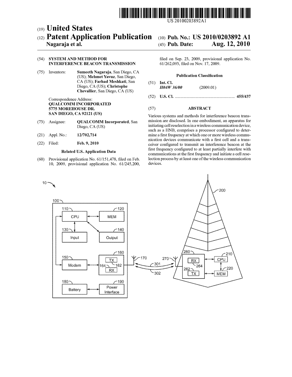 SYSTEM AND METHOD FOR INTERFERENCE BEACON TRANSMISSION - diagram, schematic, and image 01