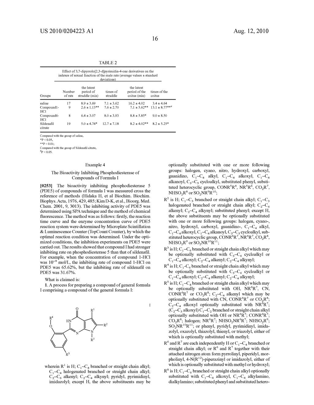 2-Substituted phenyl-5,7-dihydrocarbyl-3,7-dihydropyrrolo[2,3-d] pyrimidin-4-one derivatives, the preparation and the pharmaceutical use thereof - diagram, schematic, and image 17