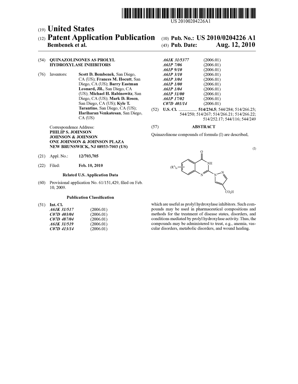 QUINAZOLINONES AS PROLYL HYDROXYLASE INHIBITORS - diagram, schematic, and image 01