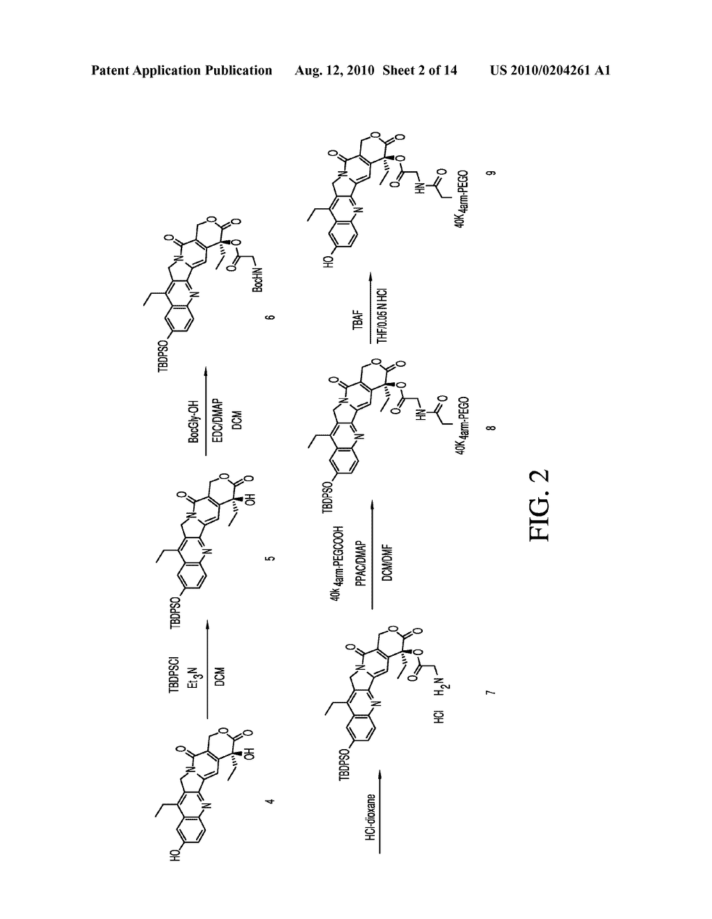 MULTI-ARM POLYMERIC CONJUGATES OF 7-ETHYL-10-HYDROXYCAMPTOTHECIN FOR TREATMENT OF BREAST, COLORECTAL, PANCREATIC, OVARIAN AND LUNG CANCERS - diagram, schematic, and image 03