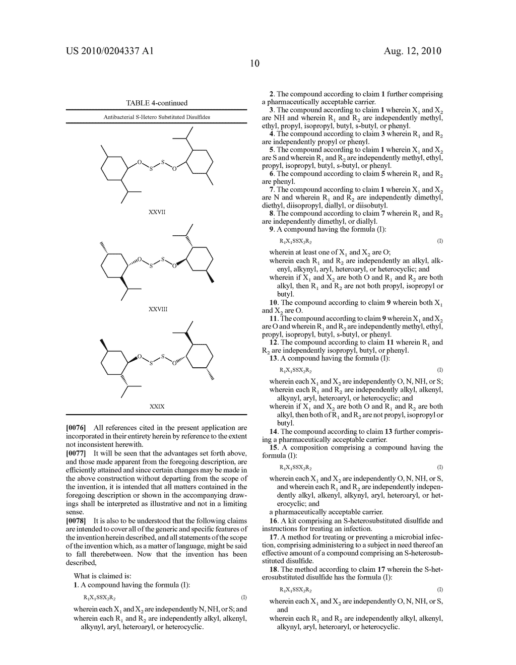 ANTIBACTERIAL S-HETEROSUBSTITUTED DISULFIDES - diagram, schematic, and image 13