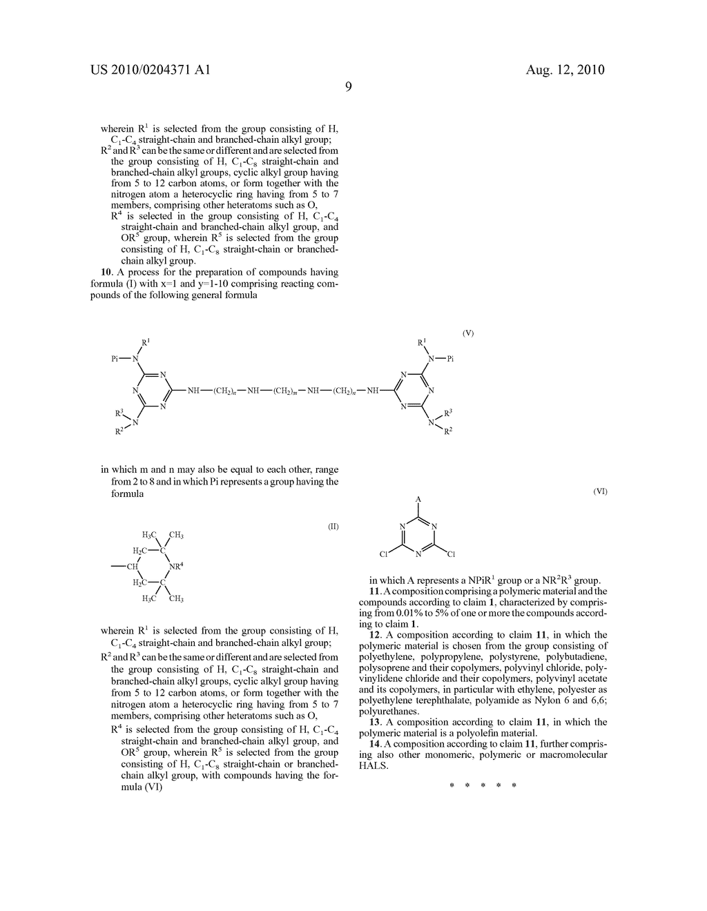 STERICALLY HINDERED AMINES AND USE THEREOF AS POLYMER STABILIZERS - diagram, schematic, and image 10