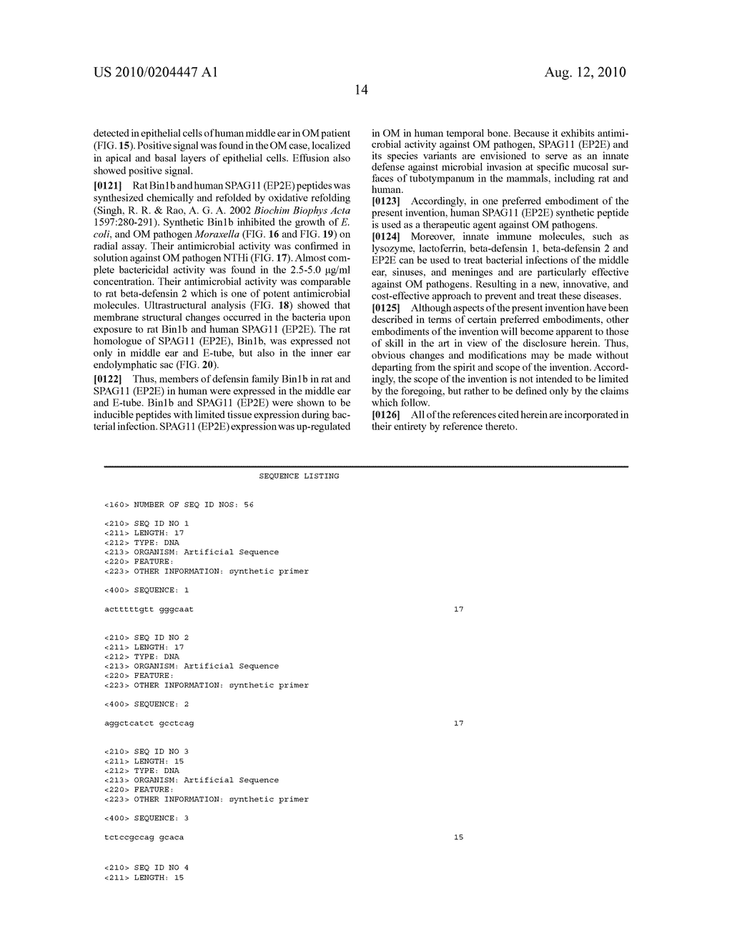 USE OF ANITMICROBIAL PROTEINS AND PEPTIDES FOR THE TREATMENT OF OTITIS MEDIA AND PARANASAL SINUSITIS - diagram, schematic, and image 36