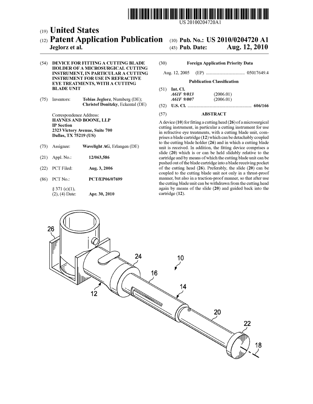 Device for Fitting a Cutting Blade Holder of a Microsurgical Cutting Instrument, in particular a Cutting Instrument for use in Refractive Eye Treatments, with a Cutting Blade Unit - diagram, schematic, and image 01