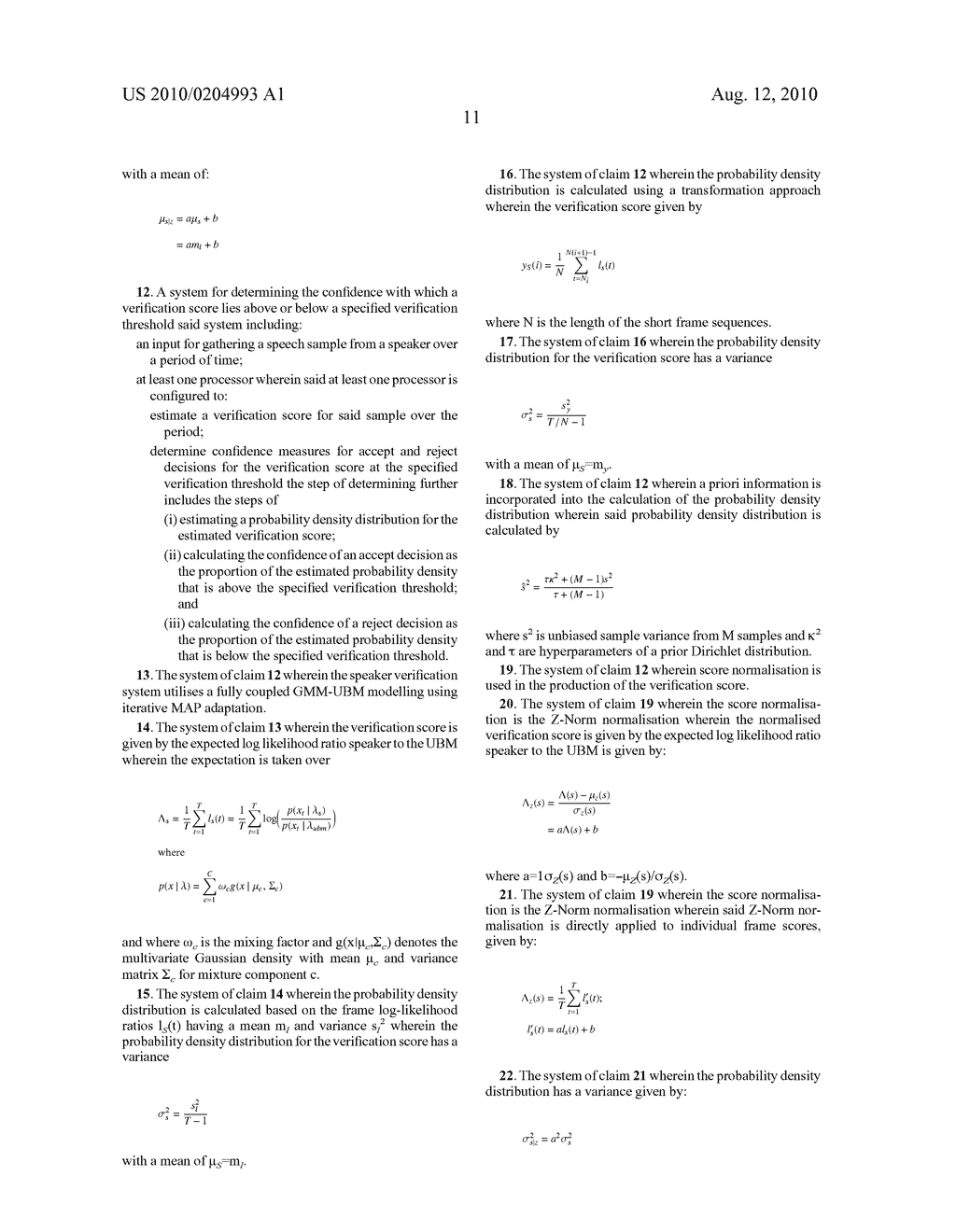 CONFIDENCE LEVELS FOR SPEAKER RECOGNITION - diagram, schematic, and image 23