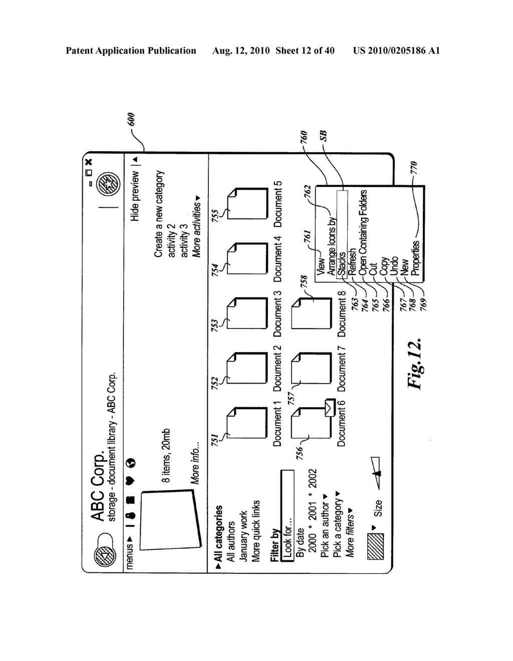 SYSTEM AND METHOD FOR FILTERING AND ORGANIZING ITEMS BASED ON COMMON ELEMENTS - diagram, schematic, and image 13