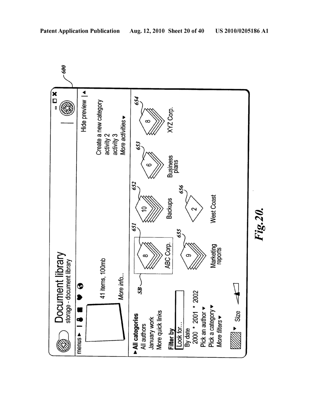 SYSTEM AND METHOD FOR FILTERING AND ORGANIZING ITEMS BASED ON COMMON ELEMENTS - diagram, schematic, and image 21