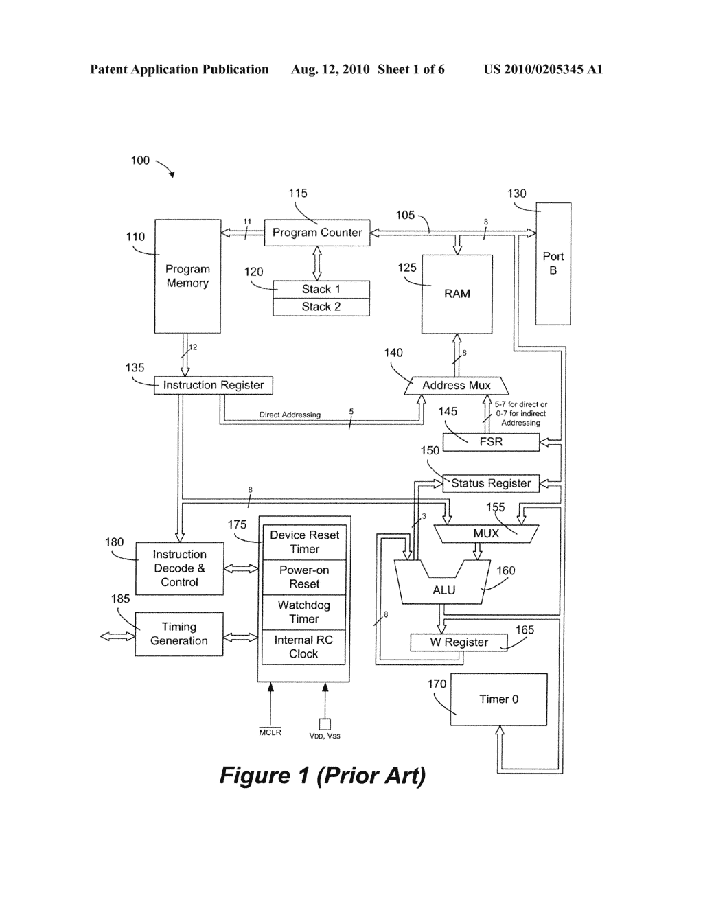 MICROCONTROLLER WITH LINEAR MEMORY ACCESS IN A BANKED MEMORY - diagram, schematic, and image 02