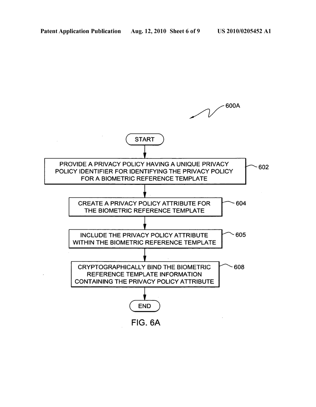 SYSTEM, METHOD AND PROGRAM PRODUCT FOR COMMUNICATING A PRIVACY POLICY ASSOCIATED WITH A BIOMETRIC REFERENCE TEMPLATE - diagram, schematic, and image 07