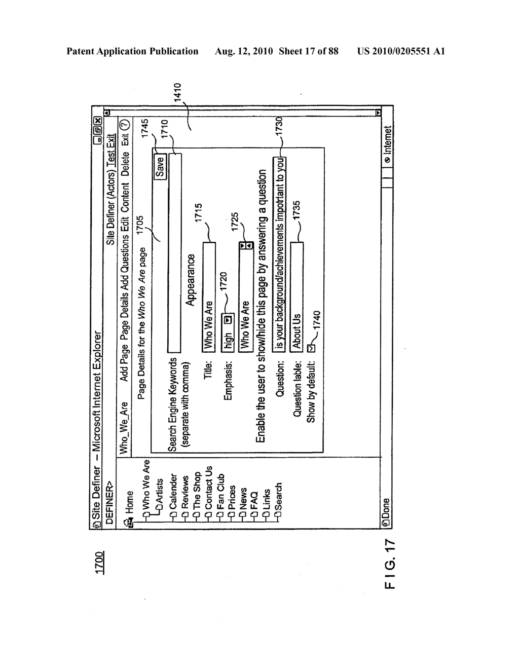 METHOD AND APPARATUS FOR GENERATING A WEB SITE WITH DYNAMIC CONTENT DATA FROM AN EXTERNAL DATA SOURCE INTEGRATED THEREIN - diagram, schematic, and image 18