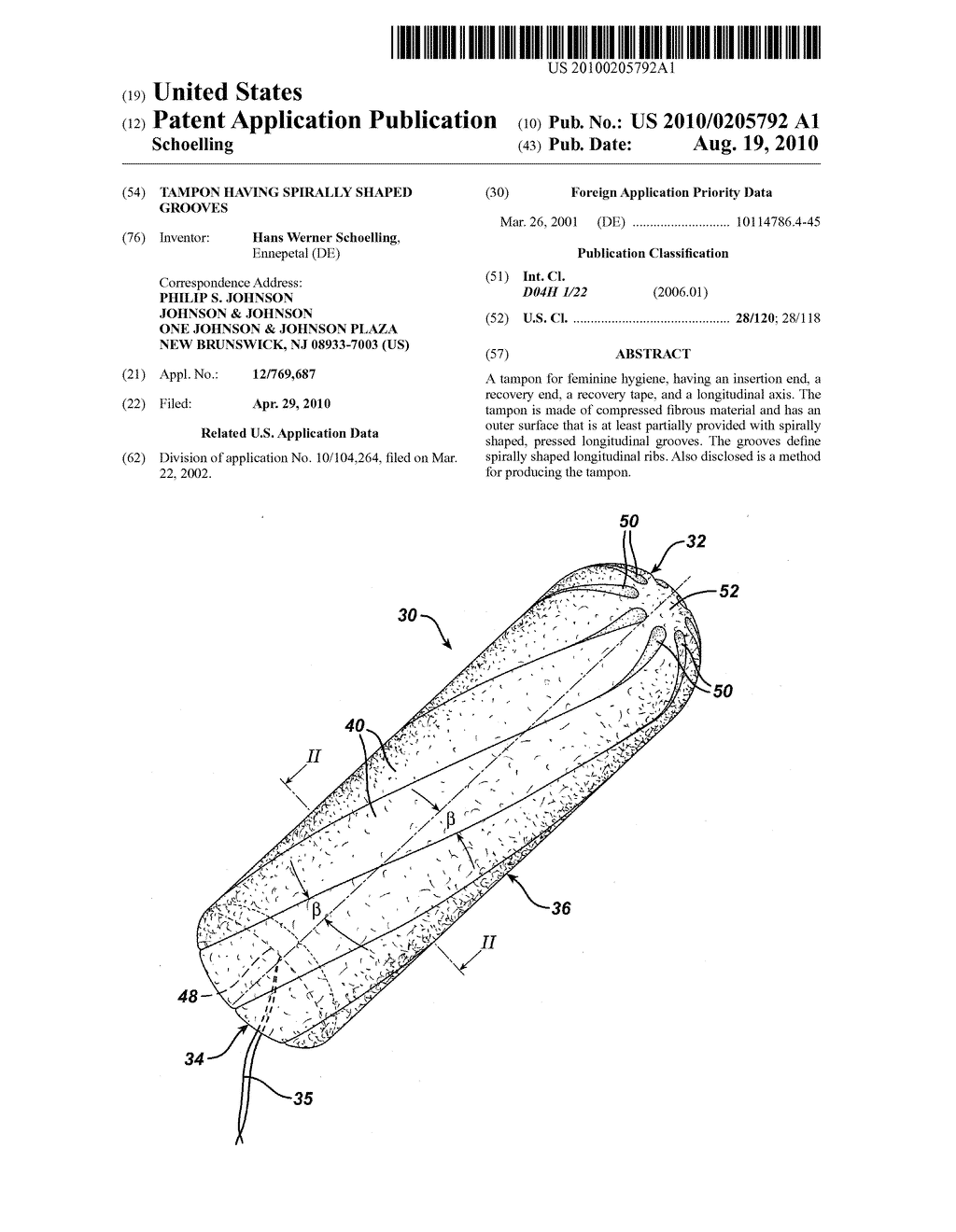 Tampon Having Spirally Shaped Grooves - diagram, schematic, and image 01