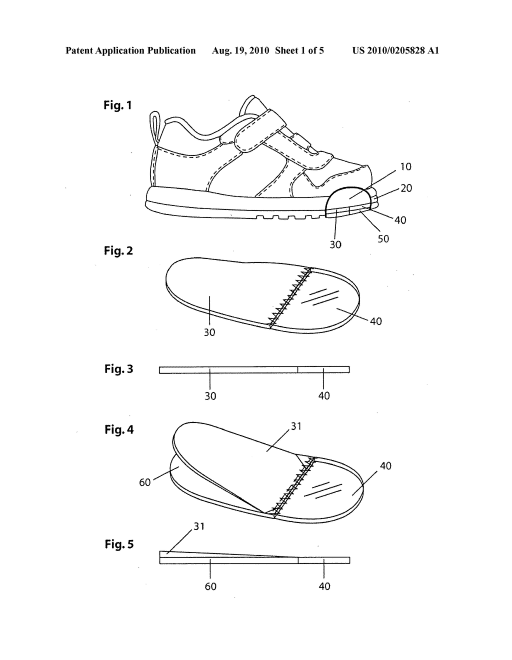 Insole having a transparent portion and a sock liner portion - diagram, schematic, and image 02