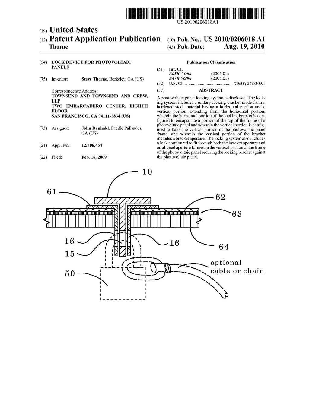 Lock Device for Photovoltaic Panels - diagram, schematic, and image 01