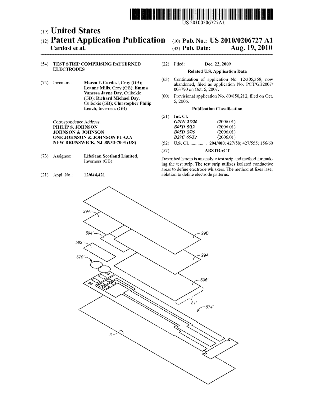 TEST STRIP COMPRISING PATTERNED ELECTRODES - diagram, schematic, and image 01