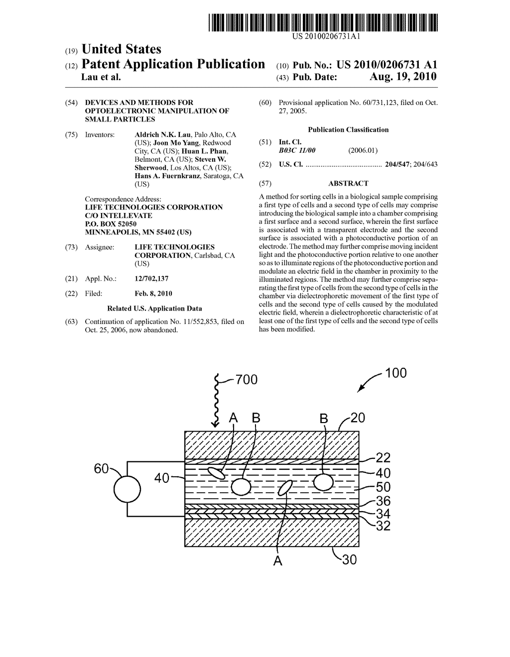 DEVICES AND METHODS FOR OPTOELECTRONIC MANIPULATION OF SMALL PARTICLES - diagram, schematic, and image 01