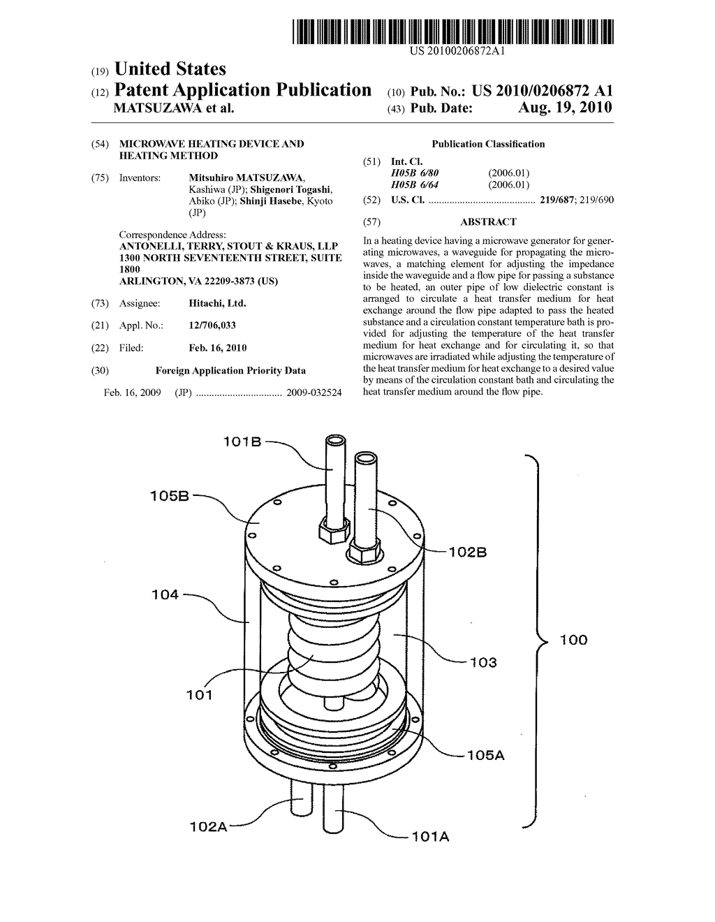 MICROWAVE HEATING DEVICE AND HEATING METHOD - diagram, schematic, and image 01