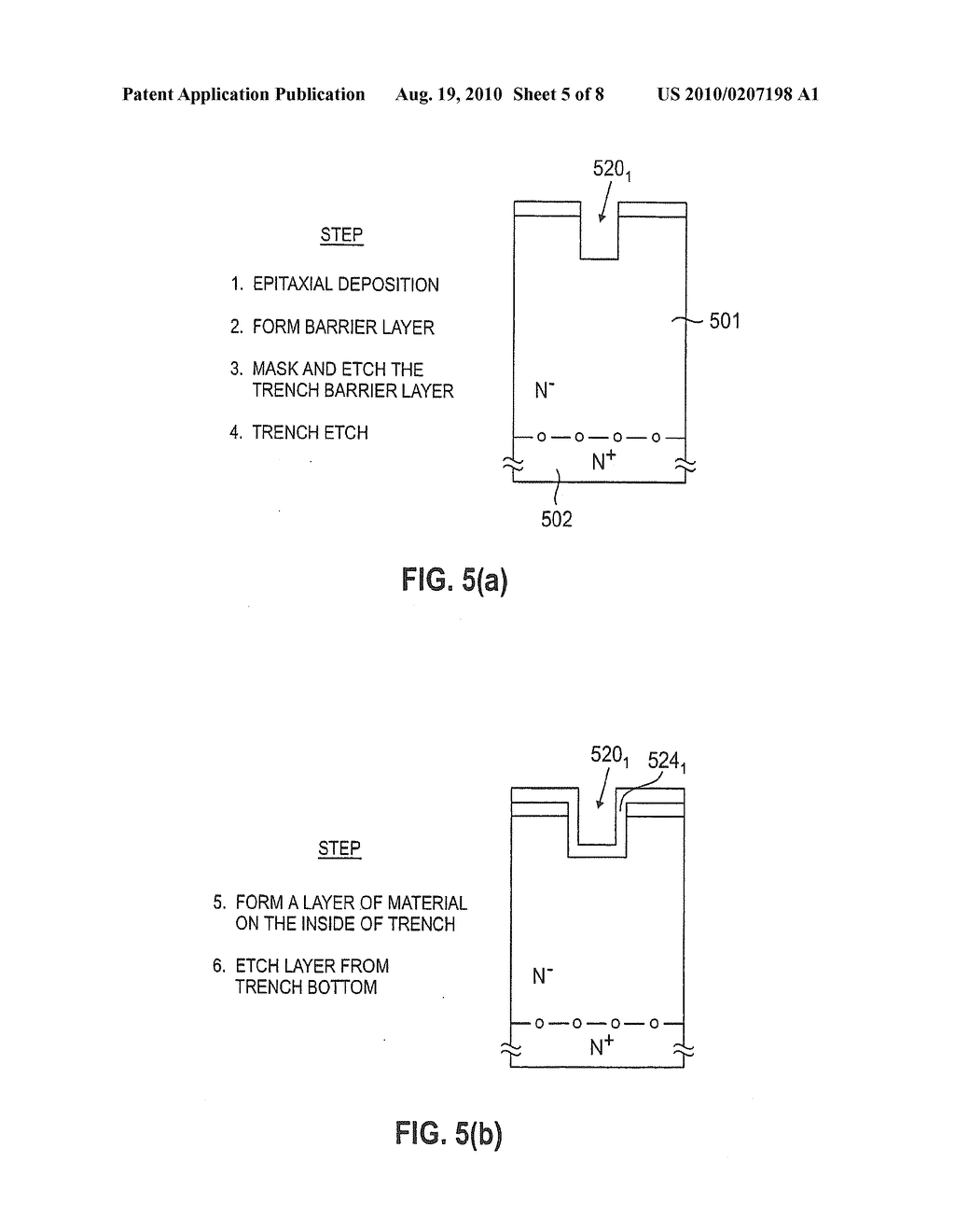 METHOD FOR FABRICATING A POWER SEMICONDUCTOR DEVICE HAVING A VOLTAGE SUSTAINING LAYER WITH A TERRACED TRENCH FACILITATING FORMATION OF FLOATING ISLANDS - diagram, schematic, and image 06