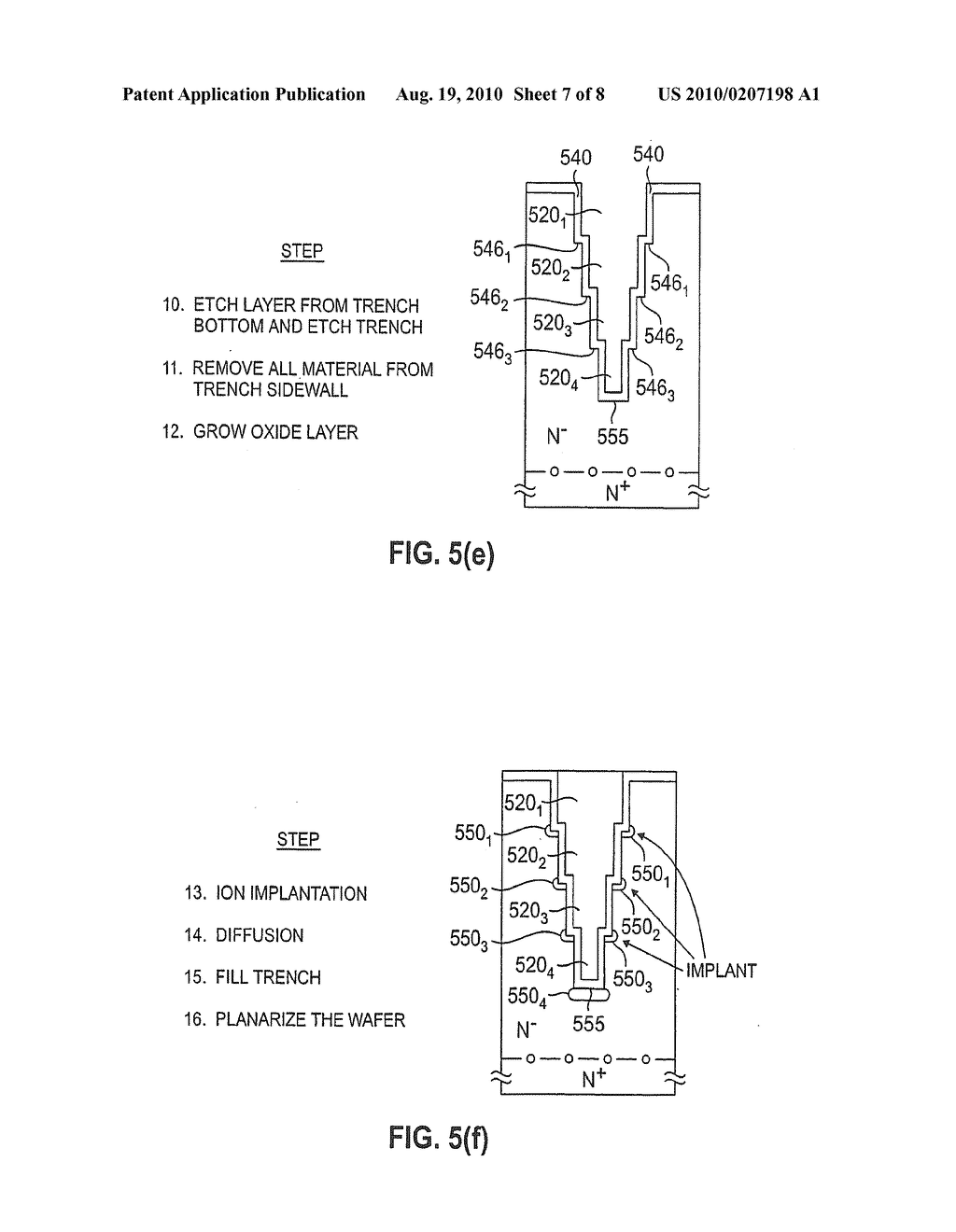 METHOD FOR FABRICATING A POWER SEMICONDUCTOR DEVICE HAVING A VOLTAGE SUSTAINING LAYER WITH A TERRACED TRENCH FACILITATING FORMATION OF FLOATING ISLANDS - diagram, schematic, and image 08