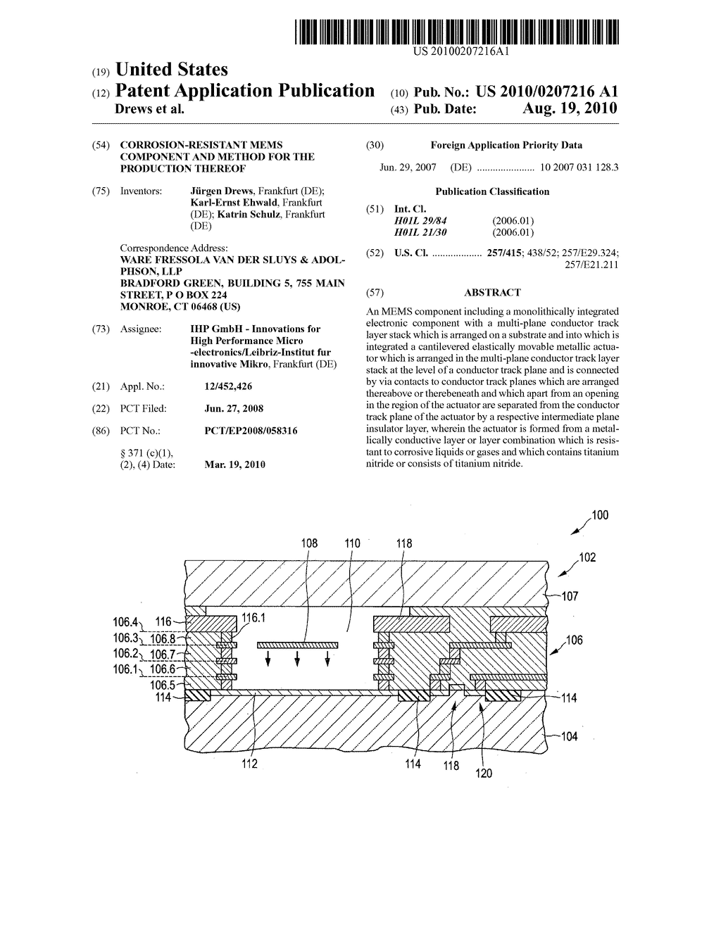 CORROSION-RESISTANT MEMS COMPONENT AND METHOD FOR THE PRODUCTION THEREOF - diagram, schematic, and image 01