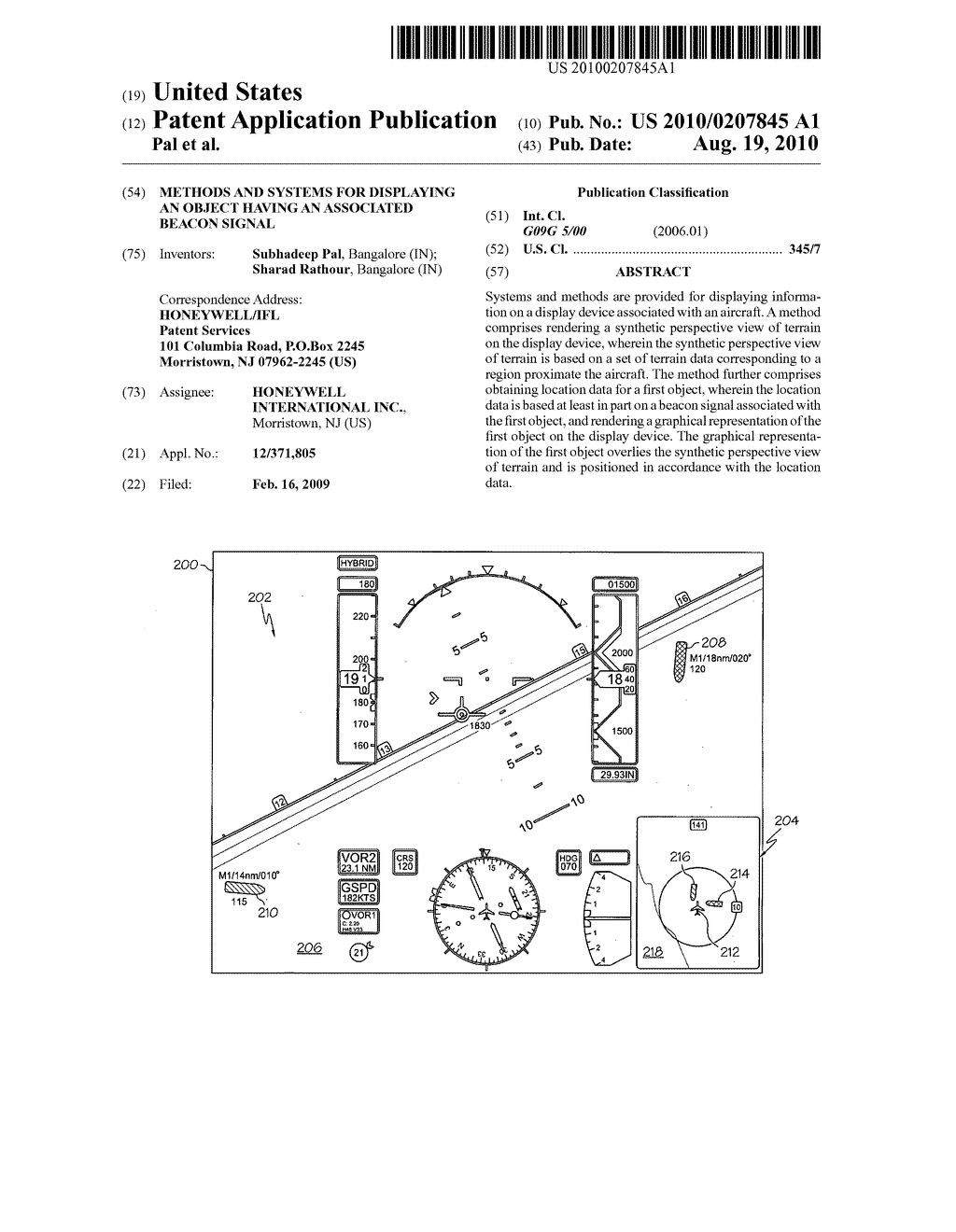 METHODS AND SYSTEMS FOR DISPLAYING AN OBJECT HAVING AN ASSOCIATED BEACON SIGNAL - diagram, schematic, and image 01