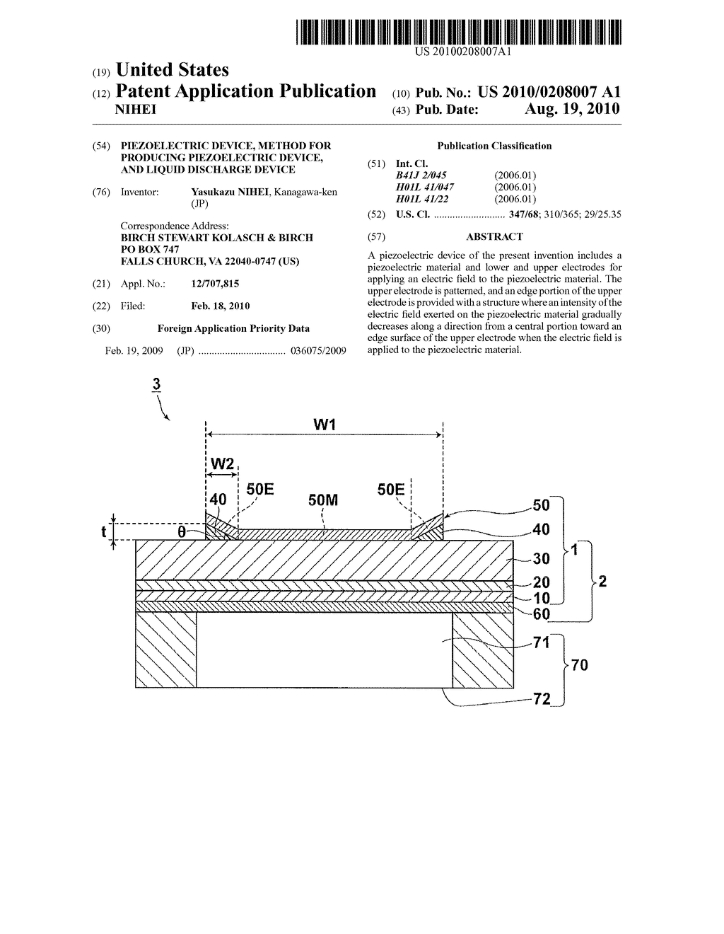 PIEZOELECTRIC DEVICE, METHOD FOR PRODUCING PIEZOELECTRIC DEVICE, AND LIQUID DISCHARGE DEVICE - diagram, schematic, and image 01