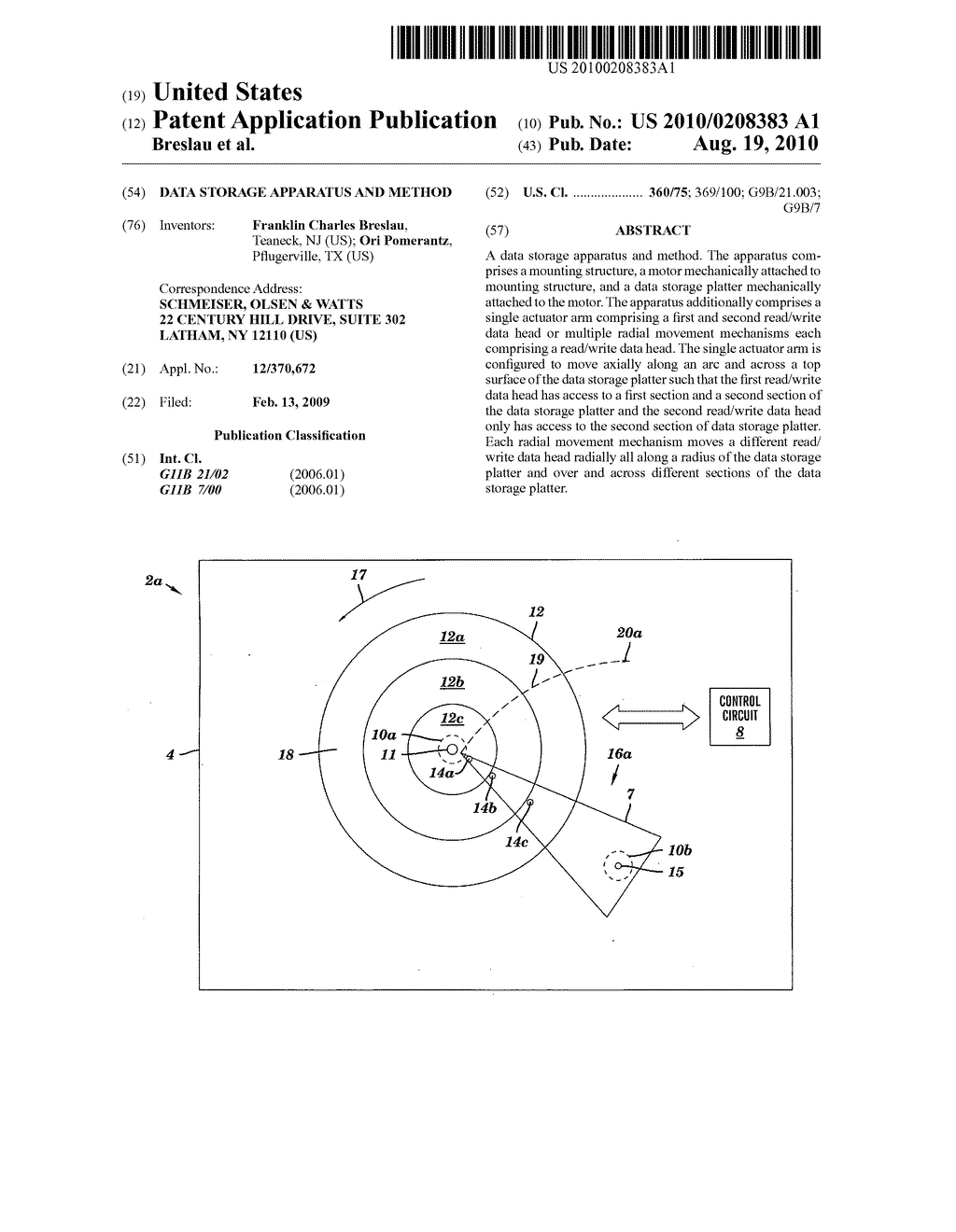 DATA STORAGE APPARATUS AND METHOD - diagram, schematic, and image 01