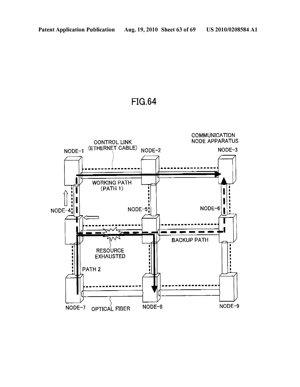 COMMUNICATION NODE APPARATUS, COMMUNICATION SYSTEM, AND PATH RESOURCE ASSIGNMENT METHOD - diagram, schematic, and image 64