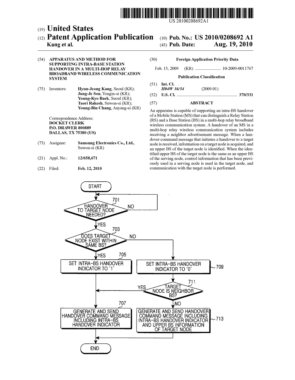 Apparatus and method for supporting intra-base station handover in a multi-hop relay broadband wireless communication system - diagram, schematic, and image 01