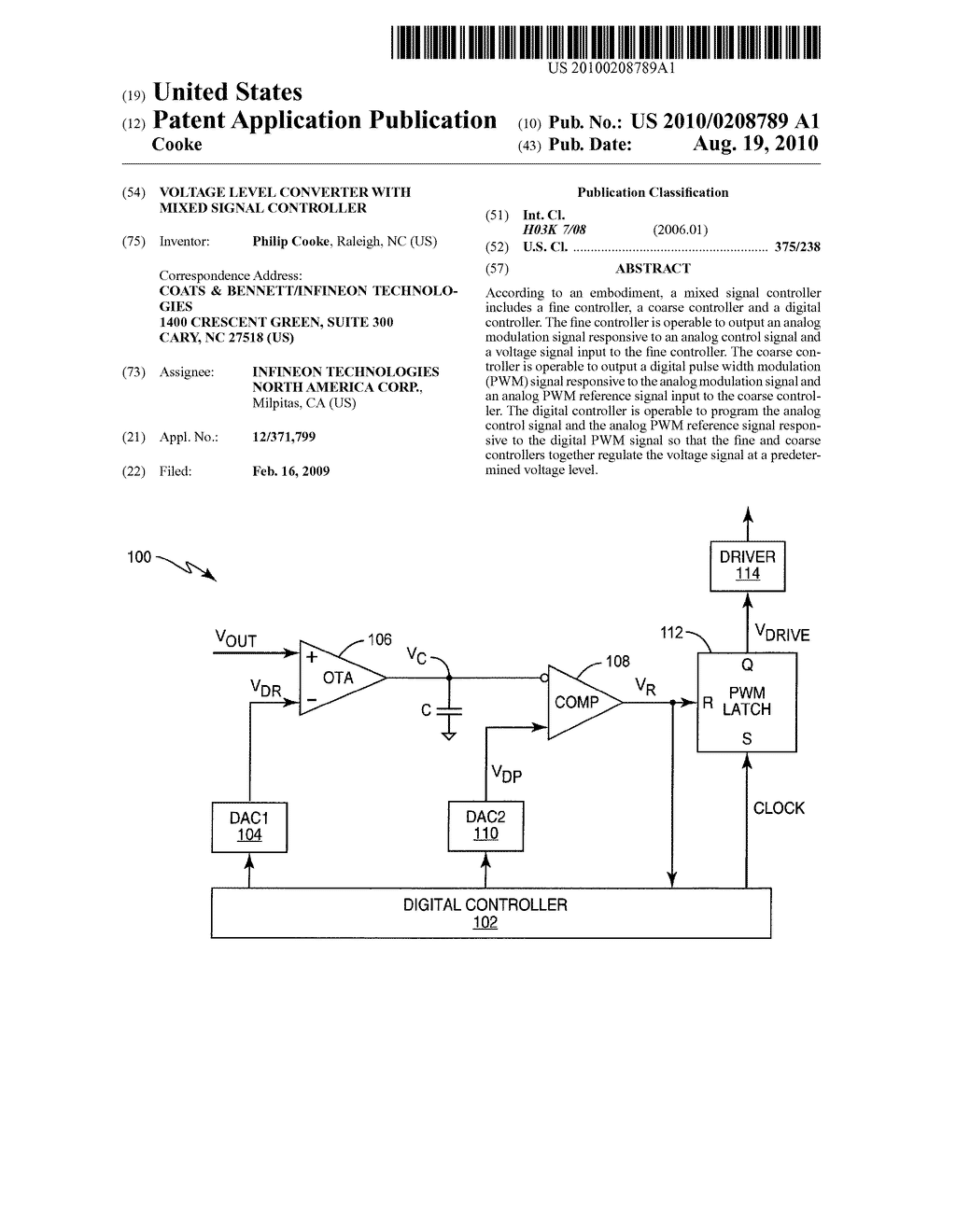 VOLTAGE LEVEL CONVERTER WITH MIXED SIGNAL CONTROLLER - diagram, schematic, and image 01