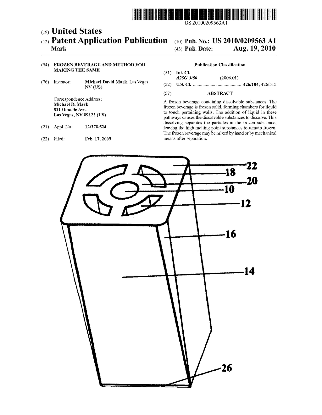 Frozen beverage and method for making the same - diagram, schematic, and image 01