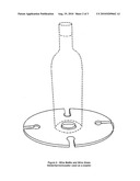 WINE BOTTLE AND WINE GLASS HOLDER/SERVER/COASTER diagram and image