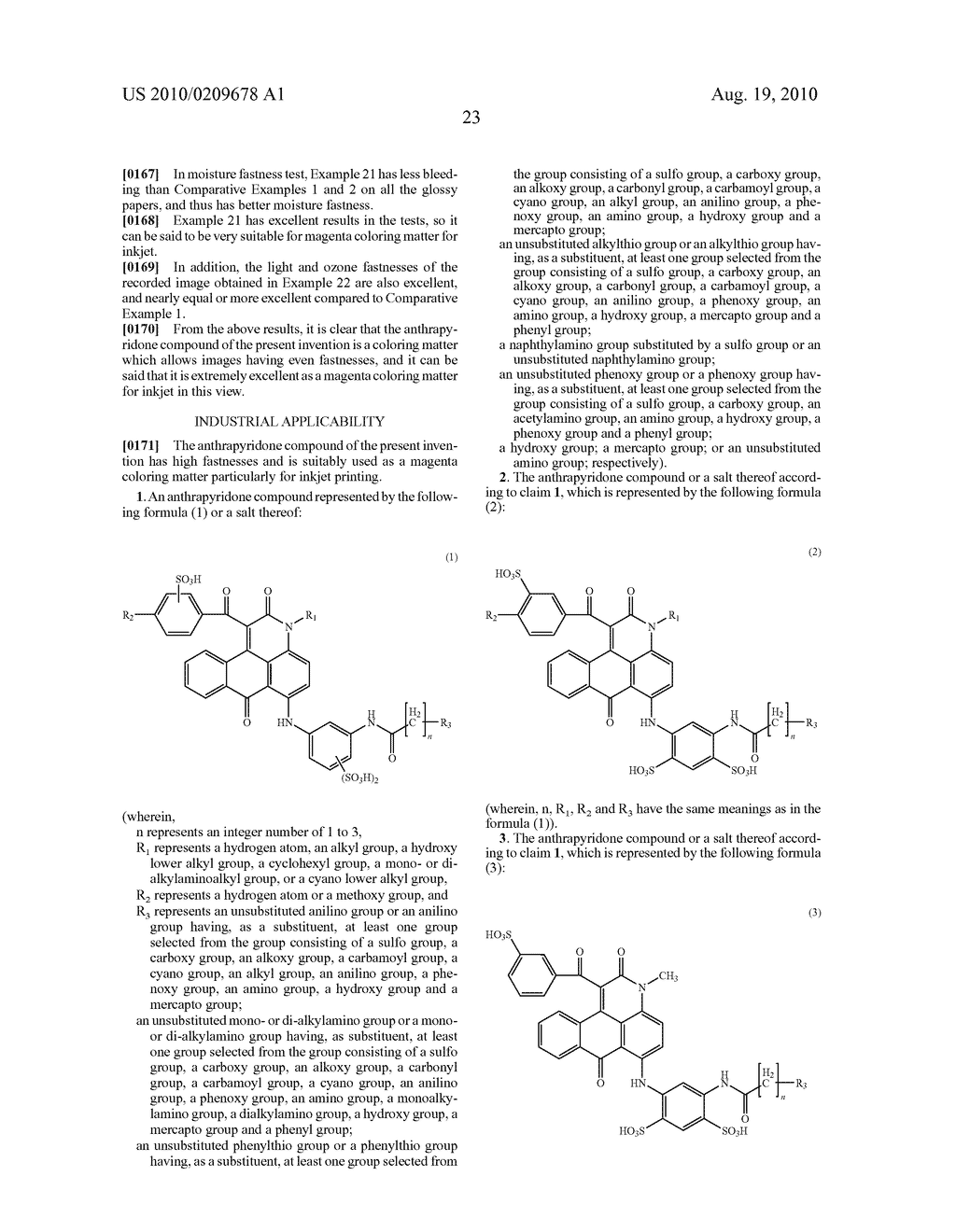 ANTHRAPYRIDONE COMPOUND OR SALT THEREOF, MAGENTA INK COMPOSITION AND COLORED PRODUCT - diagram, schematic, and image 24