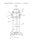 Battery pack with axially extending and rotatable electrical connections and catch diagram and image