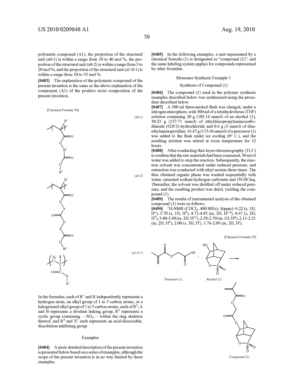 POSITIVE RESIST COMPOSITION, METHOD OF FORMING RESIST PATTERN, AND POLYMERIC COMPOUND - diagram, schematic, and image 57