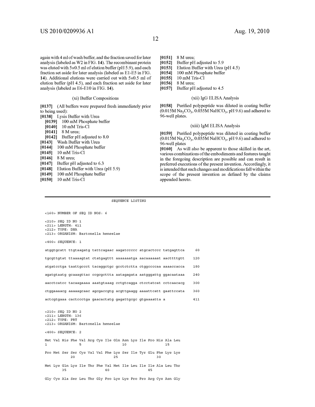 Novel recombinant 15-kDa polypeptide and use of same in detecting human infection with Bartonella henselae - diagram, schematic, and image 32