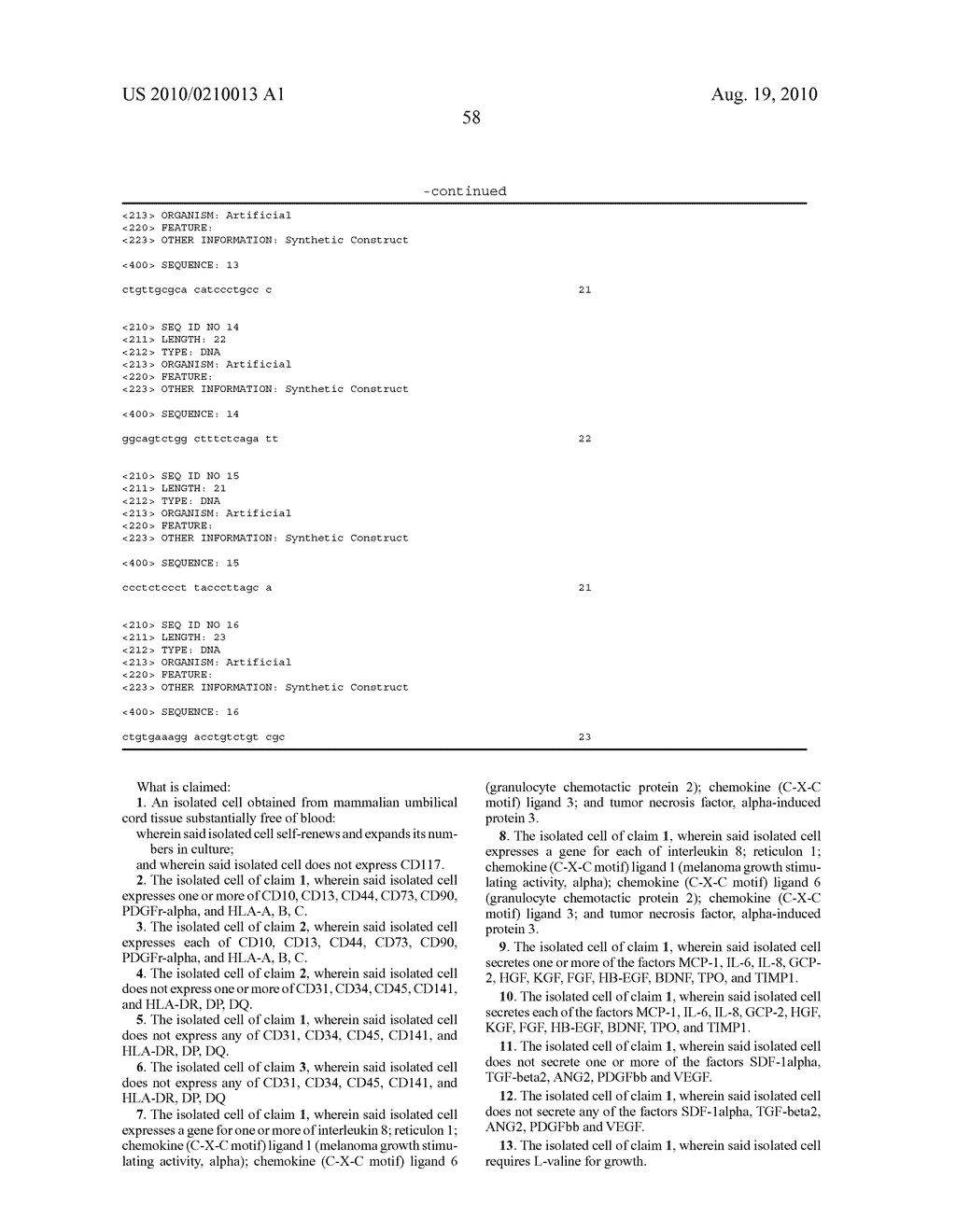 POSTPARTUM CELLS DERIVED FROM UMBILICAL CORD TISSUE, AND METHODS OF MAKING AND USING THE SAME - diagram, schematic, and image 59