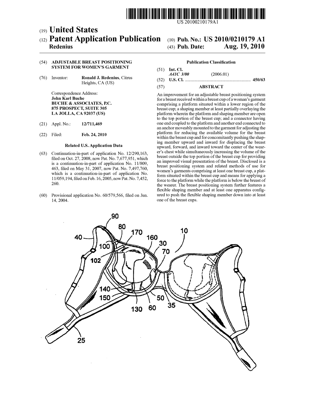 Adjustable Breast Positioning System for Women's Garment - diagram, schematic, and image 01