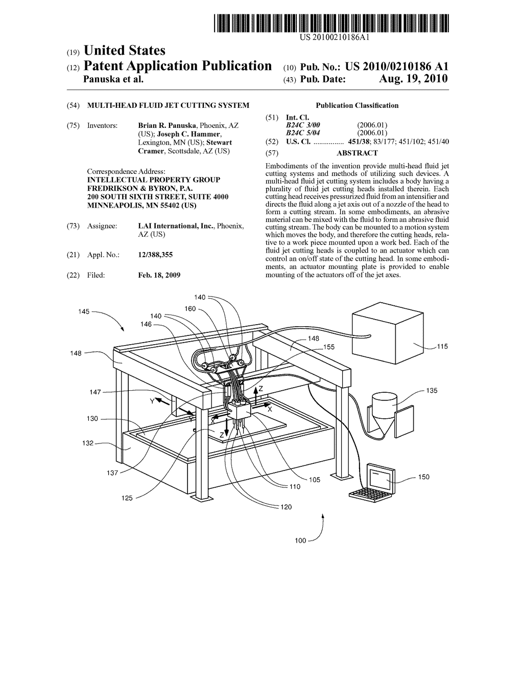 MULTI-HEAD FLUID JET CUTTING SYSTEM - diagram, schematic, and image 01