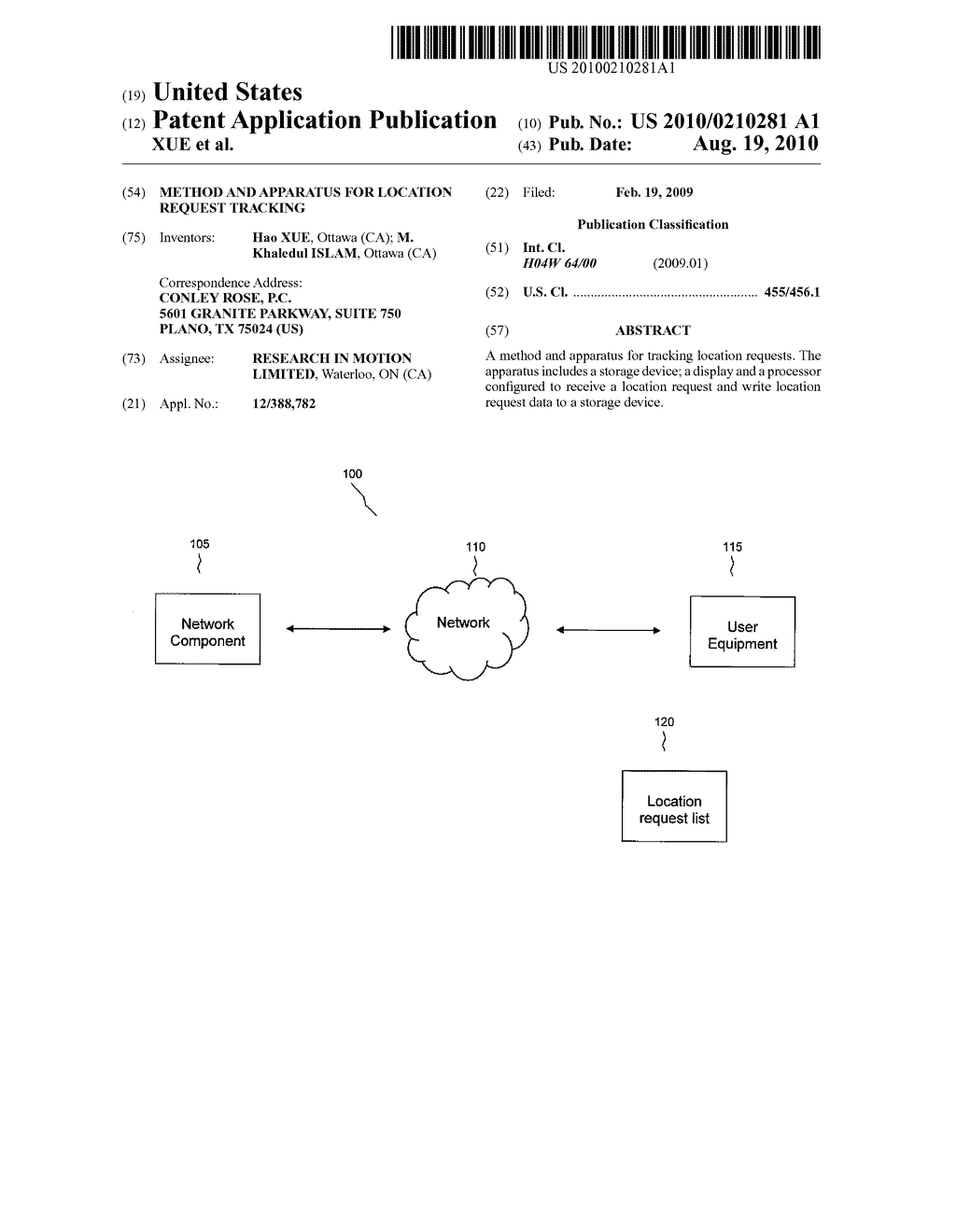 Method and Apparatus for Location Request Tracking - diagram, schematic, and image 01