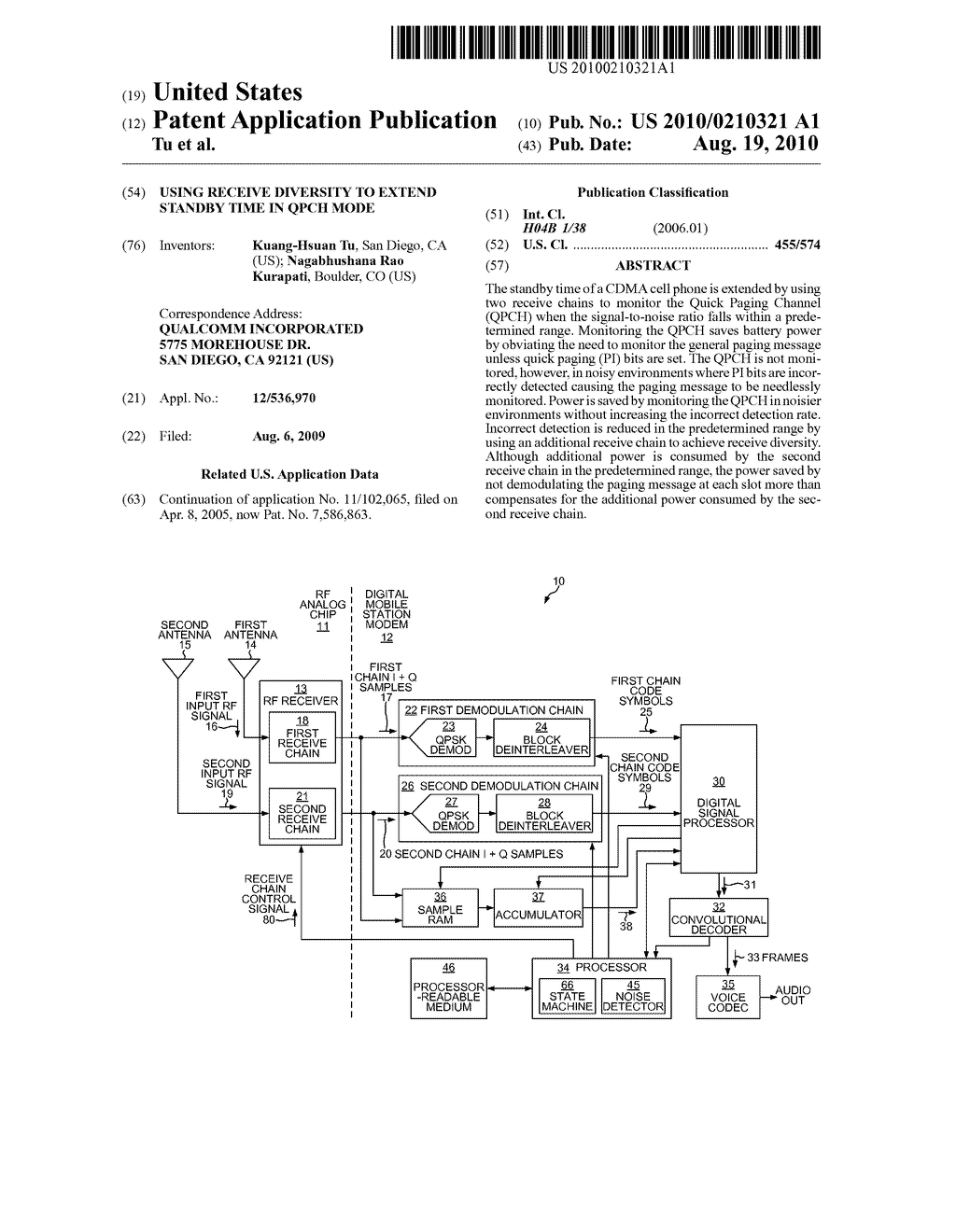 Using Receive Diversity to Extend Standby Time in QPCH Mode - diagram, schematic, and image 01