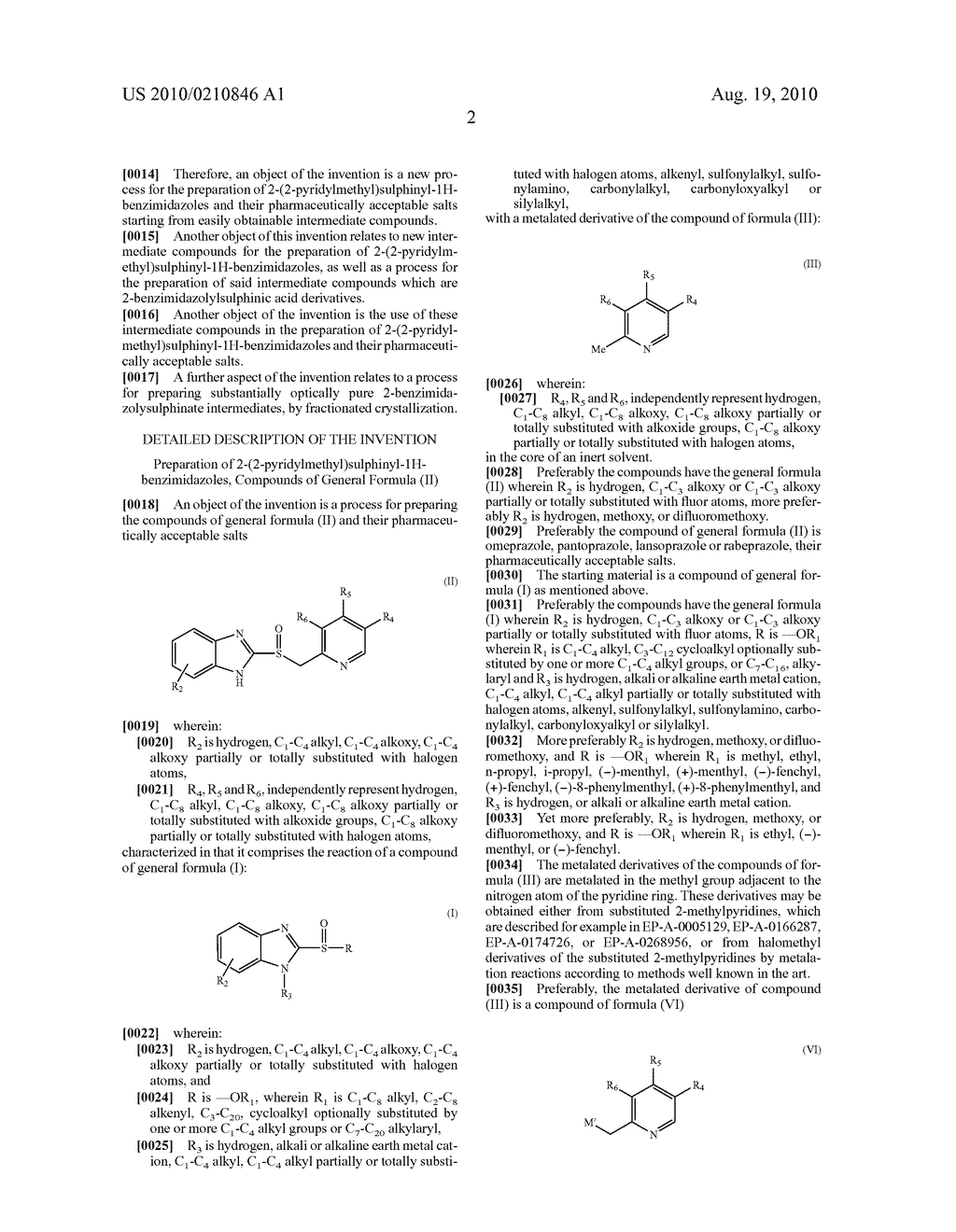 Process for preparing 2-(2-pyridylmethyl)-sulfinyl-1H-benzimidazoles and the intermediate compounds used therein - diagram, schematic, and image 03
