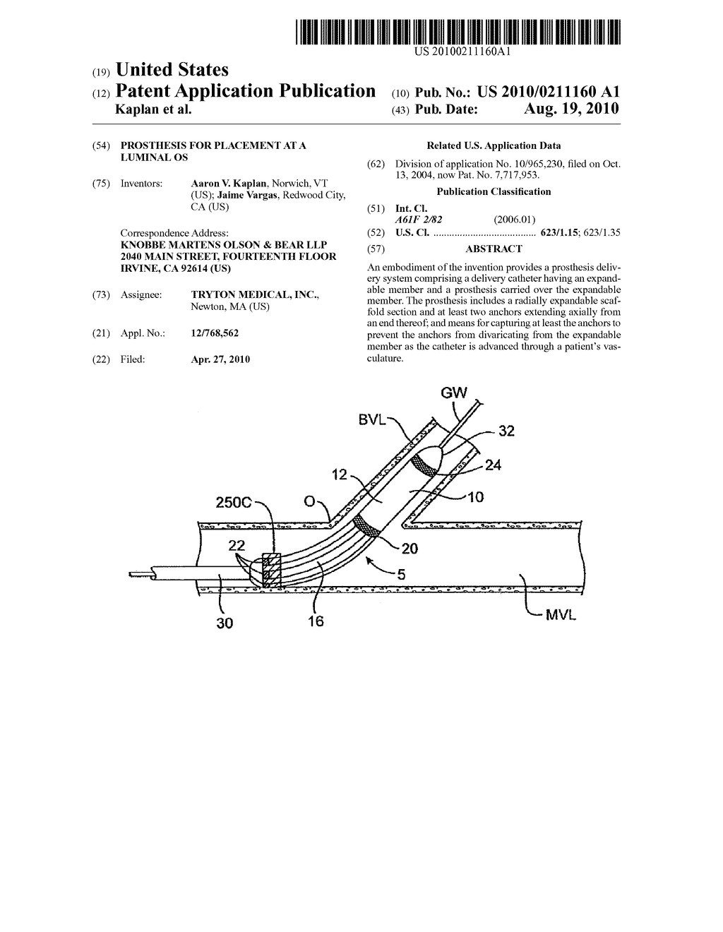 PROSTHESIS FOR PLACEMENT AT A LUMINAL OS - diagram, schematic, and image 01