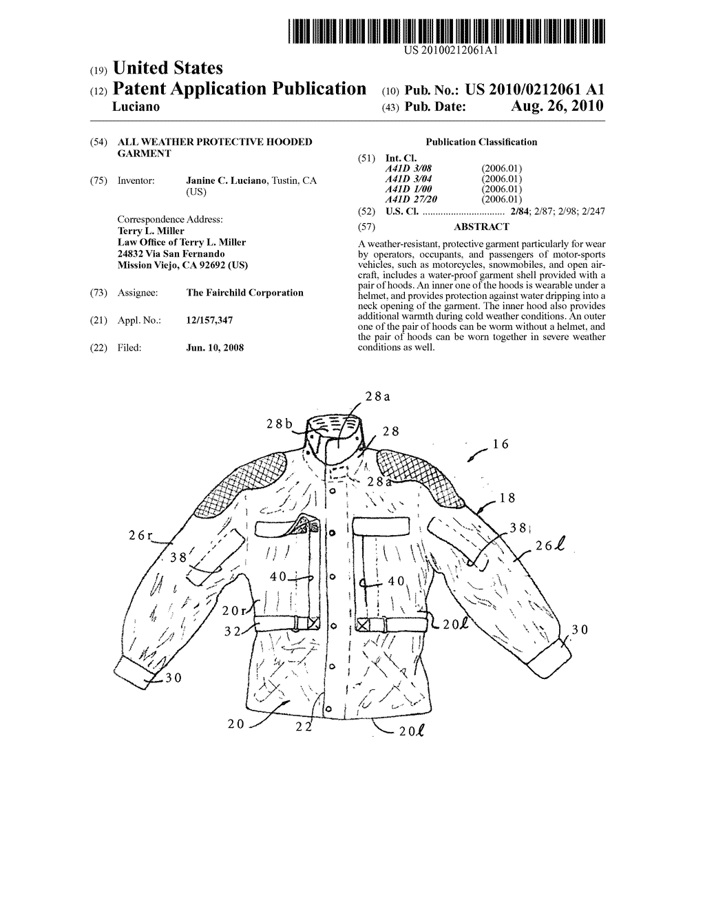 All weather protective hooded garment - diagram, schematic, and image 01