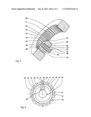 PLANET WHEEL WITH A BEARING BOLT THAT PRESENTS AN AXIAL GROOVE diagram and image