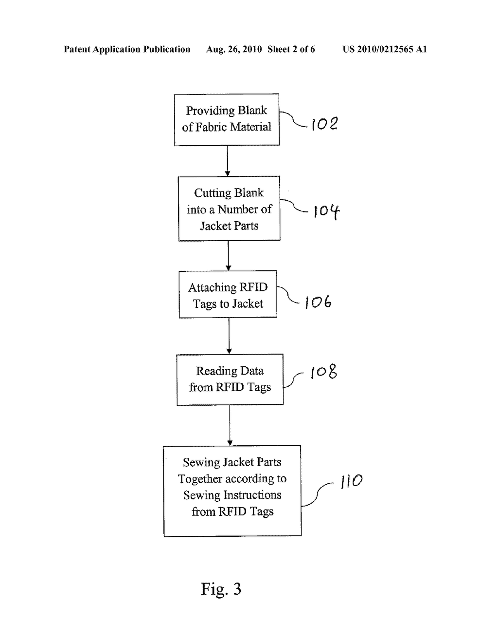 METHOD FOR MANUFACTURING MULTI-PIECE ARTICLE USING RFID TAGS - diagram, schematic, and image 03