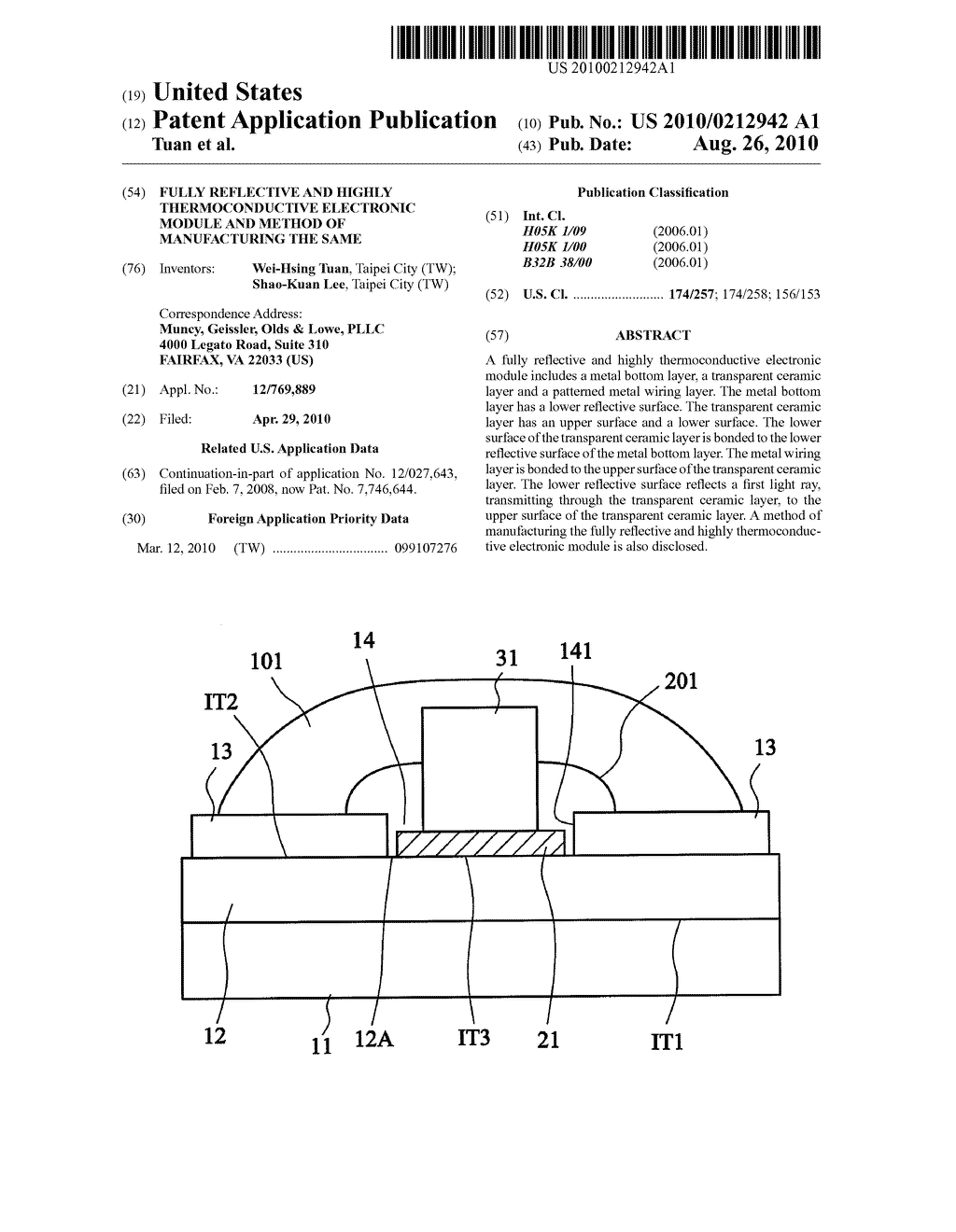 FULLY REFLECTIVE AND HIGHLY THERMOCONDUCTIVE ELECTRONIC MODULE AND METHOD OF MANUFACTURING THE SAME - diagram, schematic, and image 01
