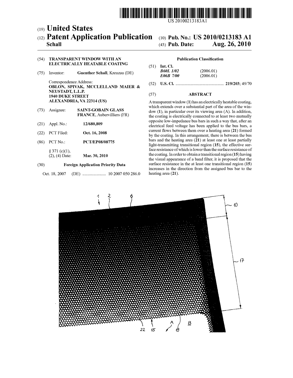 TRANSPARENT WINDOW WITH AN ELECTRICALLY HEATABLE COATING - diagram, schematic, and image 01