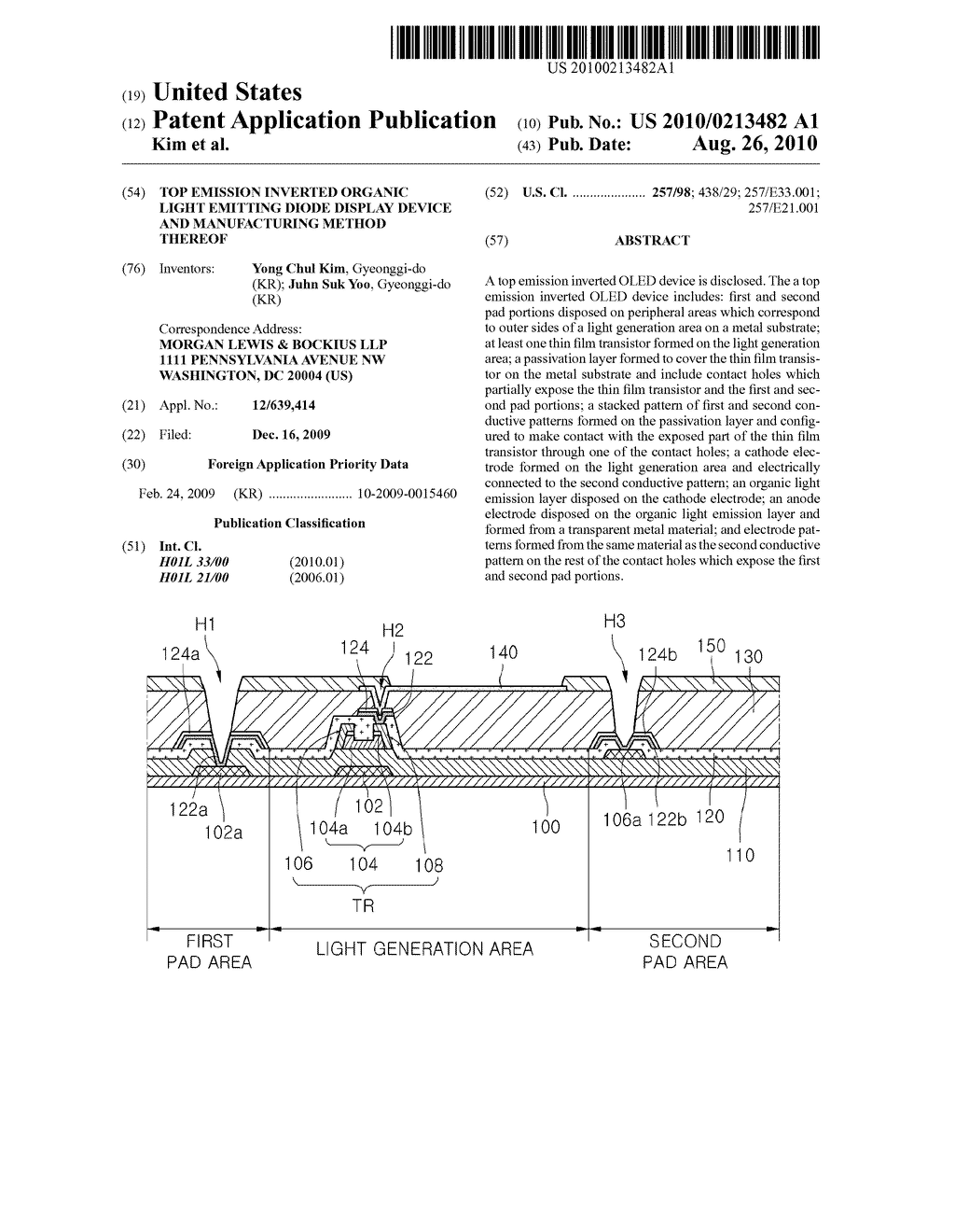 TOP EMISSION INVERTED ORGANIC LIGHT EMITTING DIODE DISPLAY DEVICE AND MANUFACTURING METHOD THEREOF - diagram, schematic, and image 01