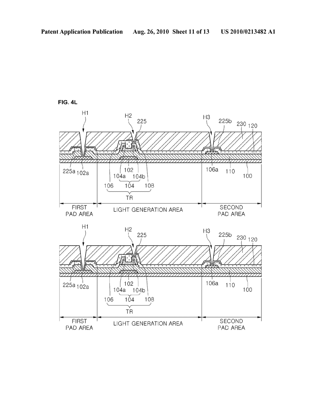 TOP EMISSION INVERTED ORGANIC LIGHT EMITTING DIODE DISPLAY DEVICE AND MANUFACTURING METHOD THEREOF - diagram, schematic, and image 12
