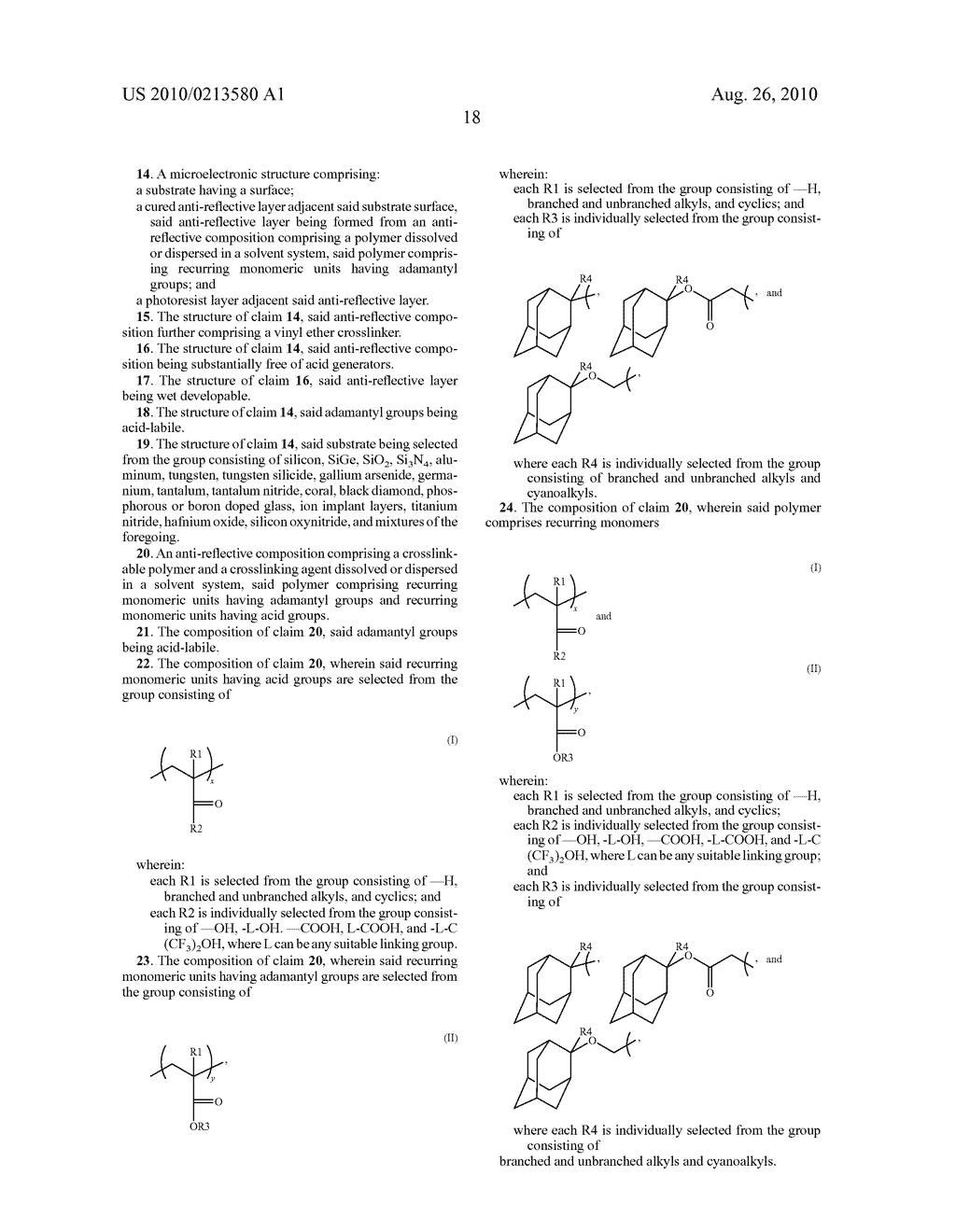ACID-SENSITIVE, DEVELOPER-SOLUBLE BOTTOM ANTI-REFLECTIVE COATINGS - diagram, schematic, and image 31
